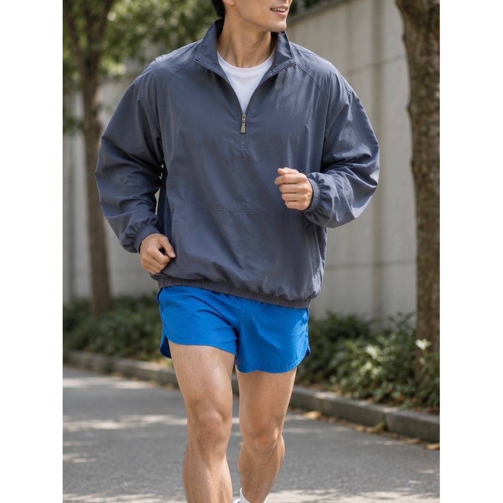 Antigua Windbreaker Jacket Mens XL Blue Good Zip Off Sleeve Convertible Golf